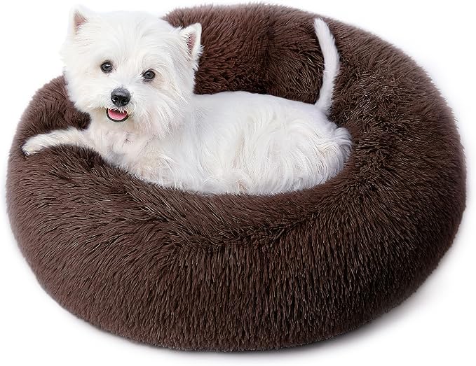 Calming Dog Bed & Cat Bed for Indoor Cats, Medium Size Washable Anti-Slip by SunstyleHome