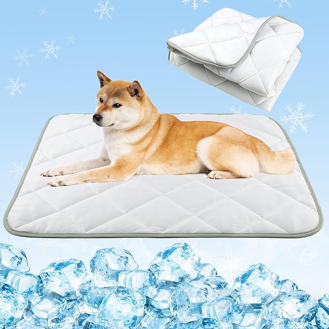 Dog Cooling Mat, Cat Self Cool Ice Pads, Lightweight Pet Pad Blanket Bed Cover by ZINGTERRA