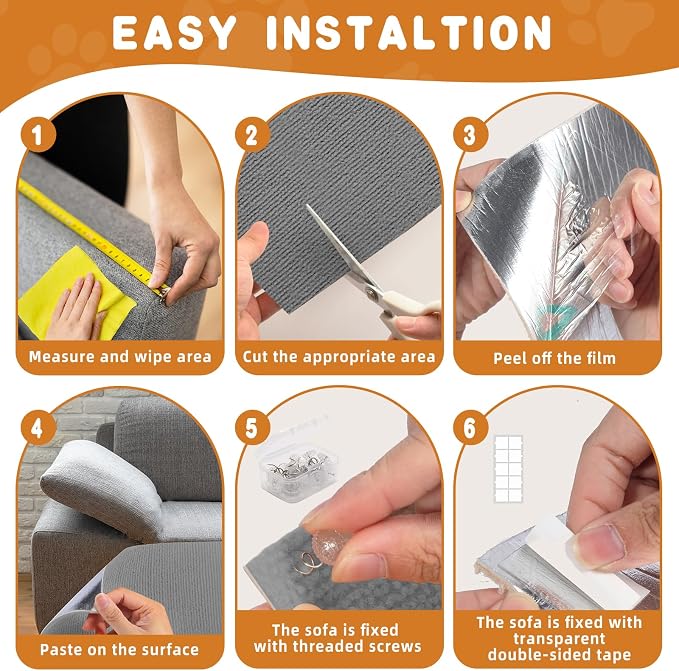 2pack Cat Scratch Couch Furniture and Wall Protector | Adhesive Cat Scratch Pad - Image 5