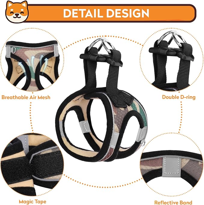 Dog Harness with Leash Set, No-Pull Step-in Reflective Pet Harness with 1 Leash - Image 2