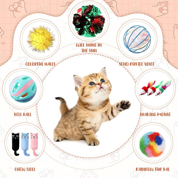 Shappy 150 Pcs Cat Toys for Indoor Cats Bulk, Kitten Toys Pack, Variety - Image 3