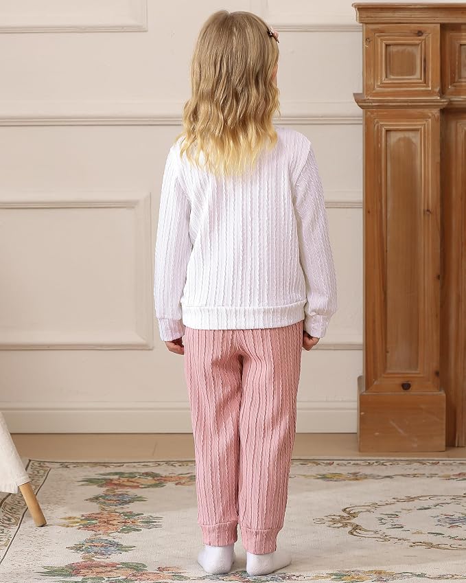 Jecson Toddler Girl Fall Clothes: Soft Outfits Set Embroidered Knit Top & - Image 7