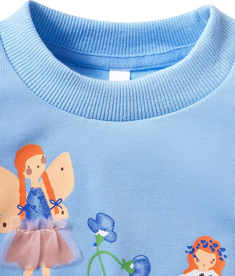 RETSUGO Toddler Baby Girls Sweatshirts Casual Pullover Crewneck Winter Long - Image 3