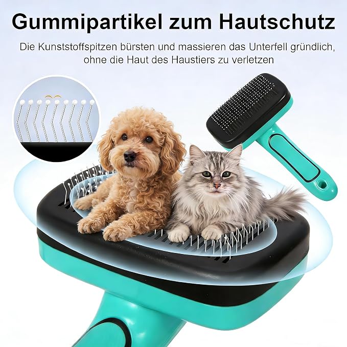 5 PCS Self Cleaning Slicker Brush & Pet Grooming Rake & Bath Brush & Nail - Image 2