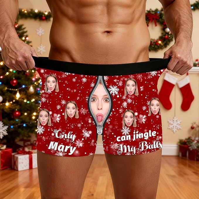 M YESCUSTOM Custom Faces Funny Short Briefs Gift - Image 2