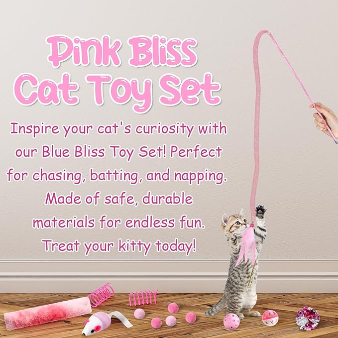 24 Pcs Cat Toys Set Interactive Kitten Toys Pack Including Collapsible Play - Image 2