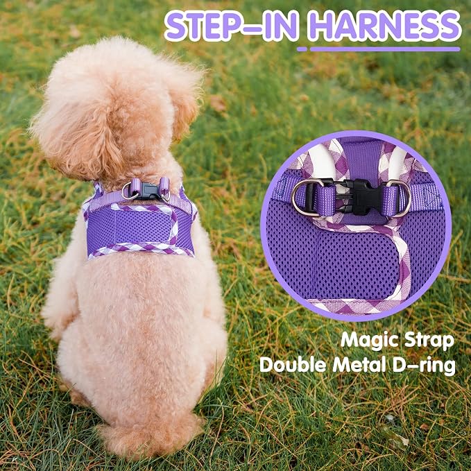 PUPTECK Dog Harness for Puppy and Small Sized Dogs, Step-in No Pull Soft Mesh - Image 3
