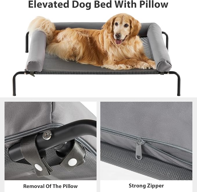 RRPETHOME Large Elevated Cooling Dog Bed, Raised Pet Cot Beds - Image 4