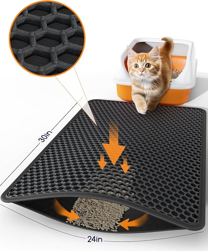 Cat Litter Mat - 30" x 24" Large Litter Box Mat - Image 2