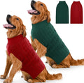 2 Pack Dog Sweaters for Large Dogs Winter Turtleneck Pullover Cable Knit Fleece by Unknown