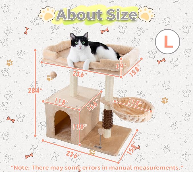 28.4" Small Cat Tree Tower, Cat Scratching Post - Image 7