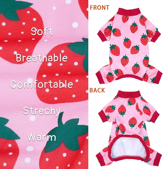 XPUDAC 4 Pieces Dog Pajamas for Small Dogs Pjs Clothes Puppy Onesies Outfits - Image 5