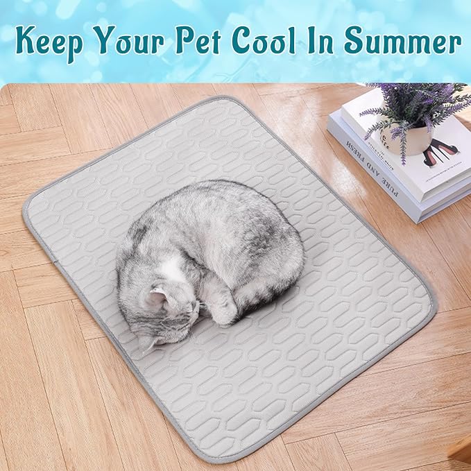 Cordless Cat Window Perch, Cats Dogs Hammock Cooling Mat, Summer Ice Silk Pad - Image 5