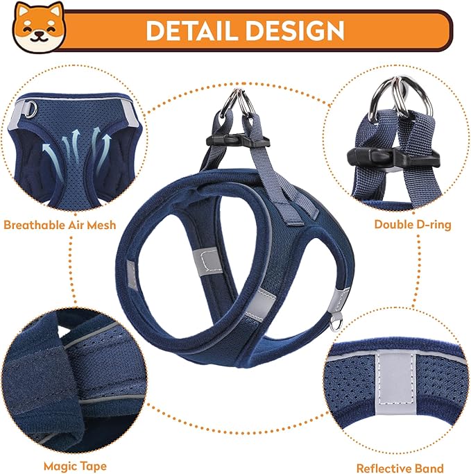 Dog Harness with Leash Set, No-Pull Step-in Reflective Pet Harness with 1 Leash - Image 2