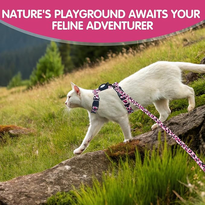 BINGPET Cat Harness with Airtag Holder, Cat Harness and Leash Set Escape Proof - Image 7