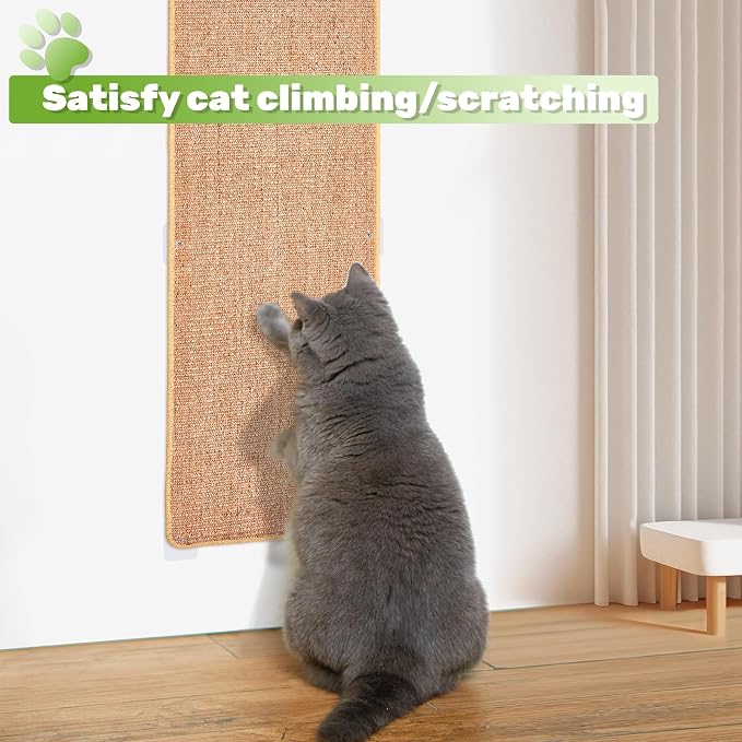 Natural Sisal Cat Scratcher Mat, Wall Scratcher Carpet, Cat Climbing Wall - Image 9