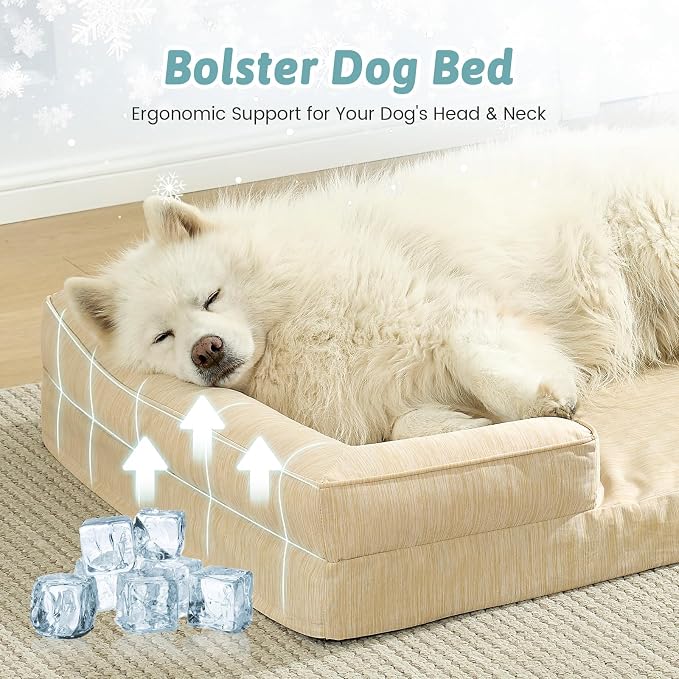 Cooling Dog Bed for Large Size Dogs, Q-Max >0.4 Summer Cool Orthopedic Foam Pet - Image 3