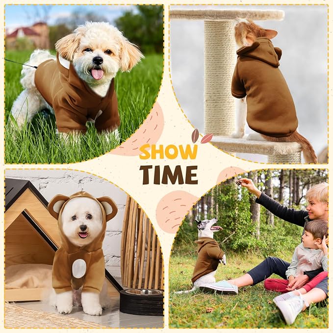 Small Dog Hoodie Soft Warm Fleece Fall Winter Dog Clothes Cute Puppy Sweaters - Image 4