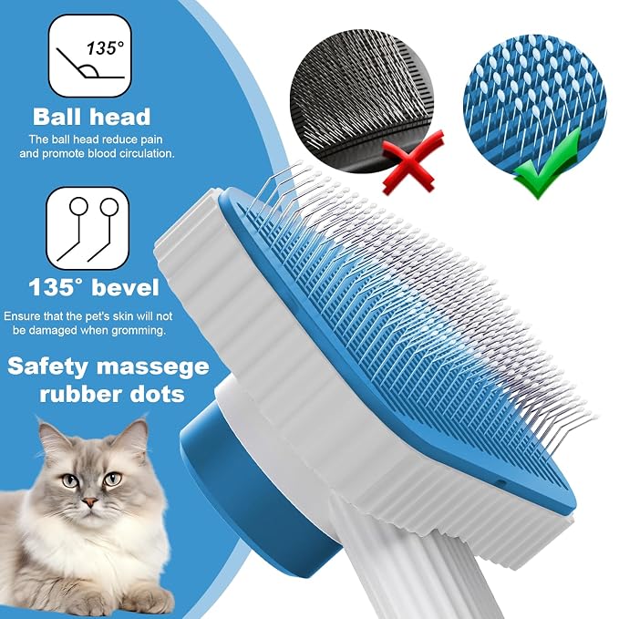 Cat brush, Cat Brush for Long or Short Haired Cats, Remove Loose Fur and Mats - Image 2