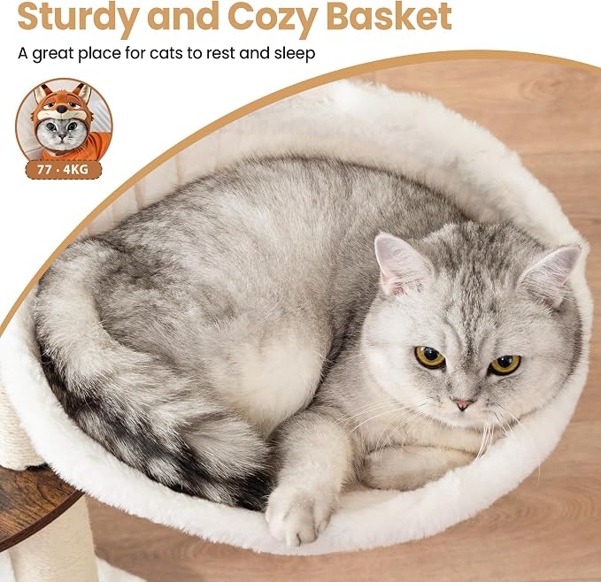 Modern Wood Cat Tree Tower for Indoor Large Cats, Cat Scratching Posts - Image 5