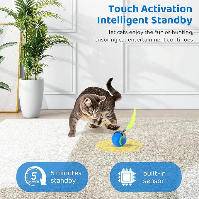 Interactive Cat Toys for Indoor Cats​​-​​Rechargeable​​ Moving ​​Cat Toy Ball​​ - Image 6
