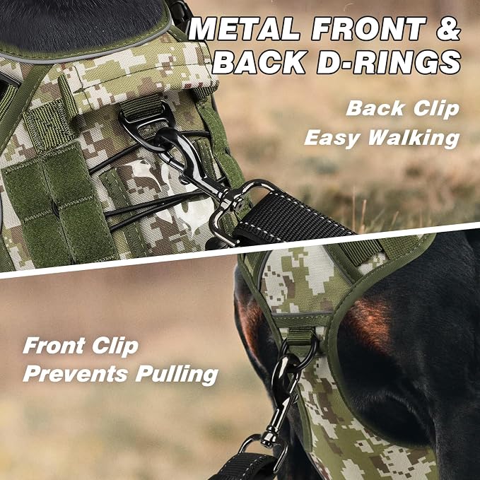 WINGOIN Tactical Dog Harness for Small Dogs, Heavy Duty No Pull Harness - Image 2