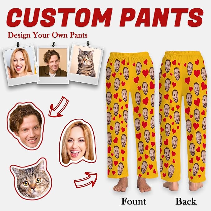 Personalized Face Pajama Pants for Men Women Custom Photo Printed Pajamas - Image 3