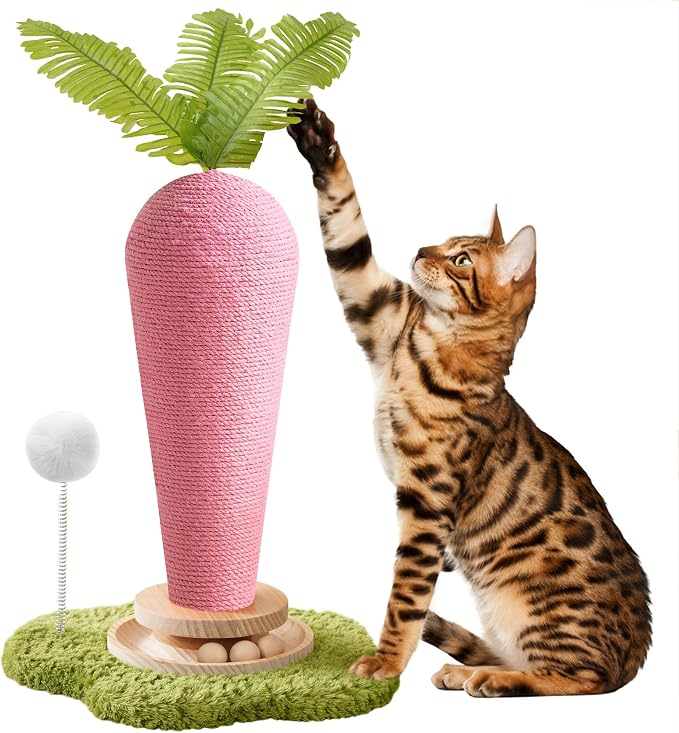 Cute Cat Scratching Post, Carrot Cat Scratcher Post - Image 9