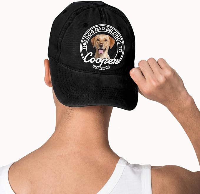 Personalized Vintage Washed Denim Dad Hat, Custom Baseball Cap - Image 6