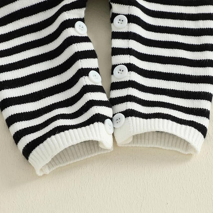 Baby Girl Fall Romper Knit Long Sleeve Jumpsuit Ribbed Ruffle Bodysuit Infant - Image 7