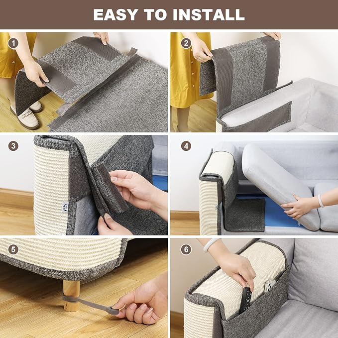 Upgraded Cat Scratch Sisal Sofa Protector, Furniture Couch Protector from Cat - Image 4