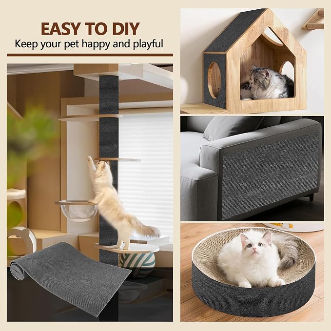 Cat Scratch Furniture Protector, 78.7"x15.8" Self Adhesive Cat Scratch Mat Pad - Image 5