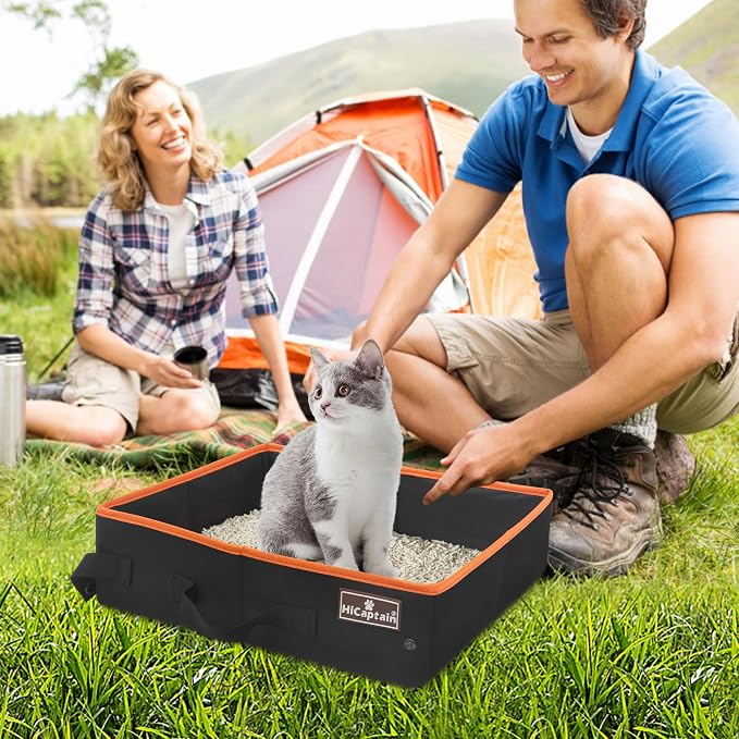 HiCaptain Portable Cat Travel Litter Box, Collapsible Cat Litter Carrier Tray - Image 6