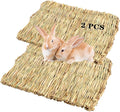 PINVNBY Natural Grass Mat for Rabbits, 2 Pack Rabbit Hay Mats, 100% Handwoven by PINVNBY