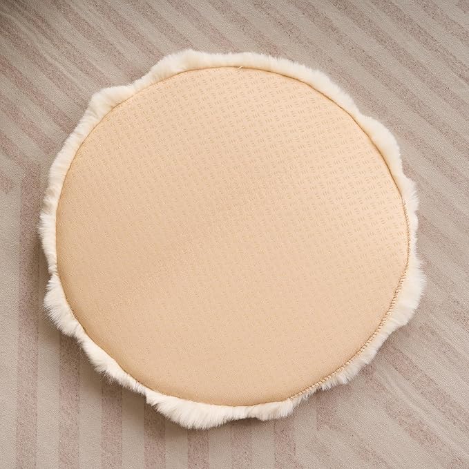 SHENGOCASE 2-Pack 20" Beige Round Faux Rabbit Fur Pet Cat Dog Bed Cushion Pad - Image 6
