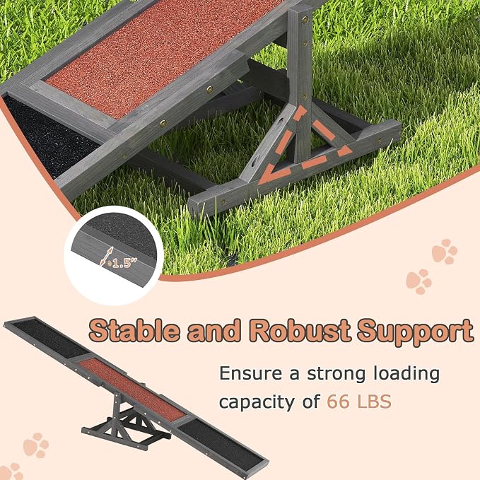 PETSITE Wooden Dog Agility Seesaw, Dog Exercise & Play Set, Outdoor Run Game Toy - Image 7