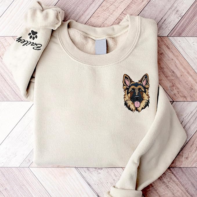 Chillever - Custom Dog Embroidered Quarter Zip Sweatshirt - Image 5