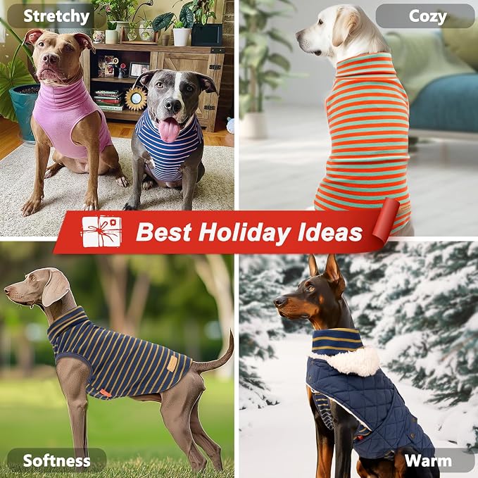 KYEESE 2Pack Dog Sweater Turtleneck Pet Coats Warm Dogs Clothes Pullover Dog - Image 2