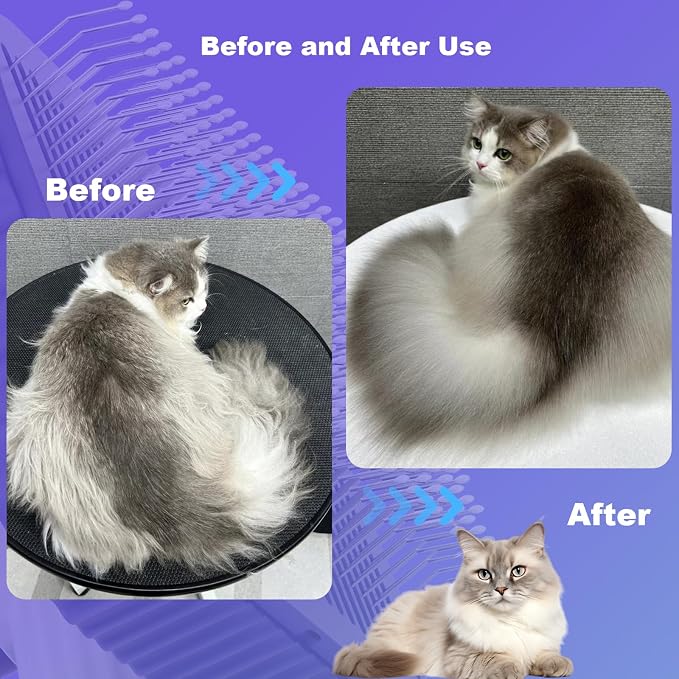 Cat brush, Cat Brush for Long or Short Haired Cats, Remove Loose Fur and Mats - Image 6