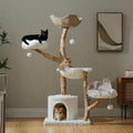 PAWZ Road Cat Tree for Indoor Cats Large Adults, 59 Inches Modern Cat Tower by PAWZRoad
