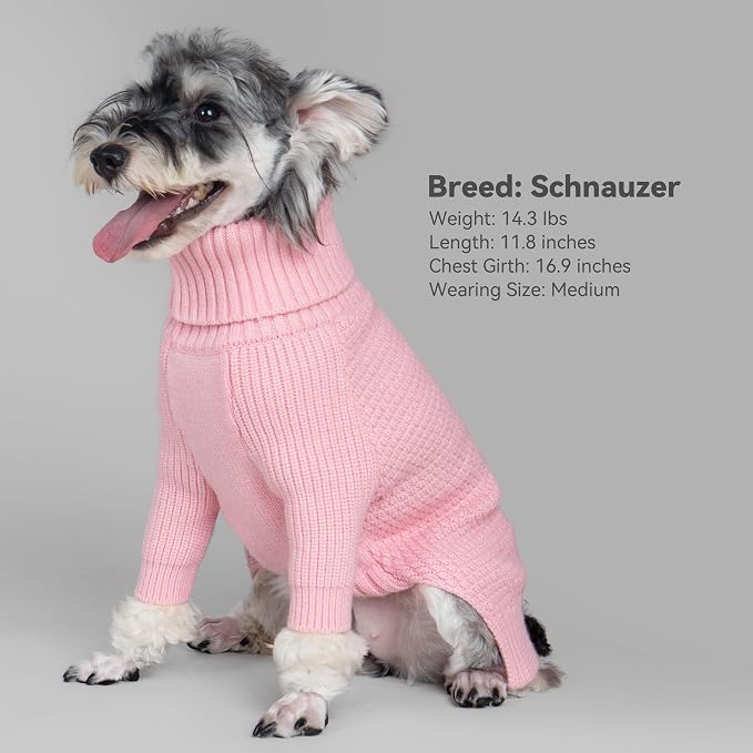cyeollo Small Dog Sweater with Long Sleeves, Warm Turtleneck Knitwear Dog - Image 7