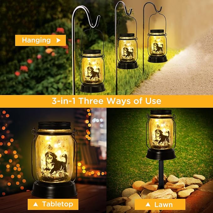 Bernese Mountain Dog Gifts for Women/Men Bernese Mountain Solar Lanterns - Image 3