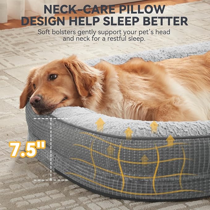 JOEJOY Orthopedic Dog Bed for Medium Dogs, Egg-Crate Memory Foam Pet Bed - Image 4