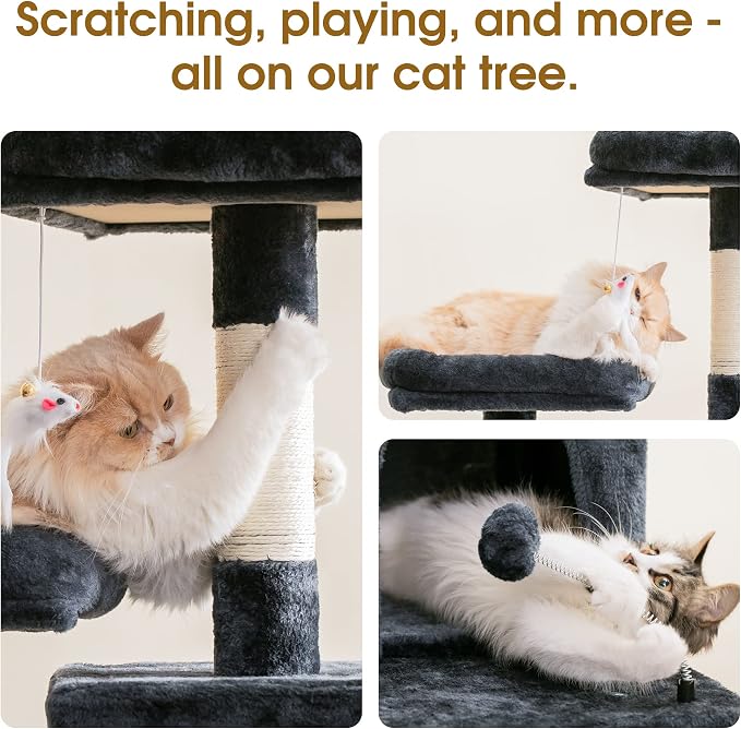 MWPO 70.1-Inch Large Cat Tree, Plush Cat Condo - Image 6