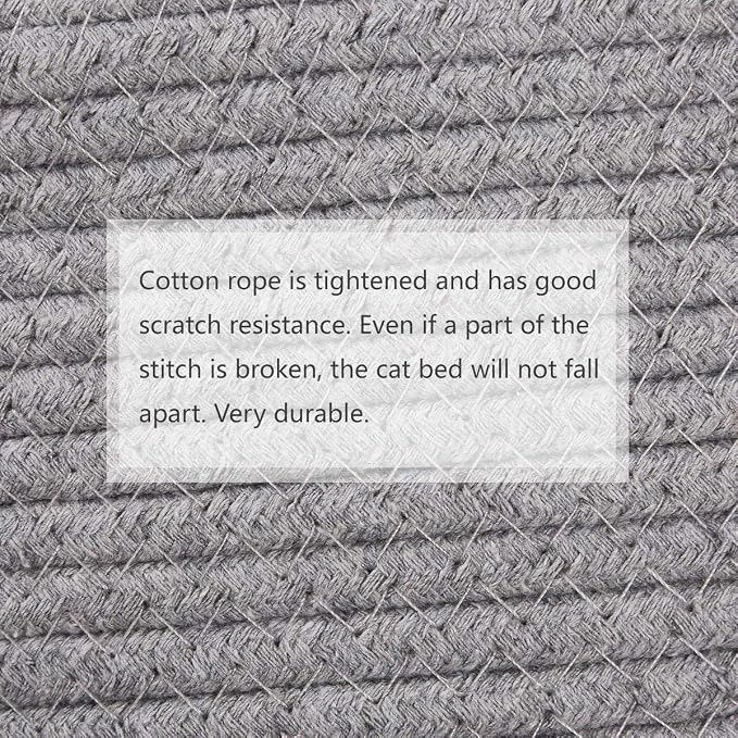 Cat Bed Basket Nest Round Cotton Rope Woven Warm Medium, Pet Sleeping Bed House - Image 4