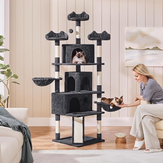 Topeakmart Cat Trees for Large Inoor Cats, 76.5'' Extra Big Cat Tower - Image 2