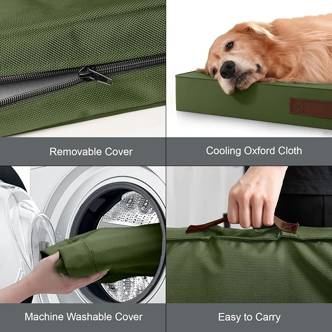 Outdoor Dog Bed for Small Dogs & Cats, Waterproof Dog Crate Mat Orthopedic Egg - Image 5