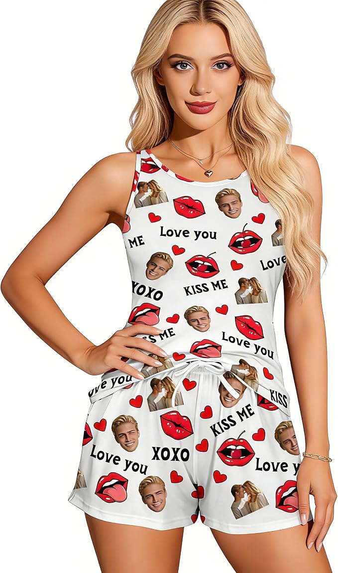 Artsadd Custom Pajamas for Women Men Family, Personalized Face Pjs Pajama Pants - Image 4