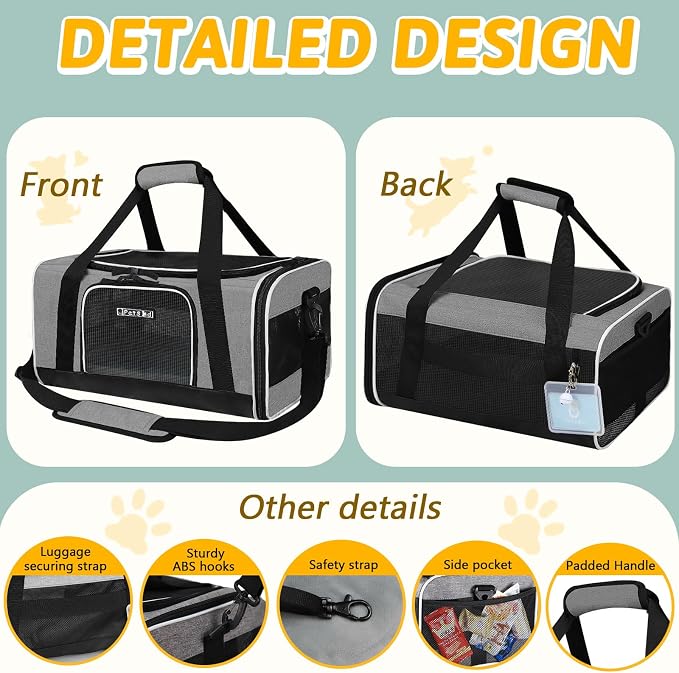 Petskd Pet Carrier 17x13x9.5 Southwest Airline Approved, Pet Travel Carrier Bag - Image 8