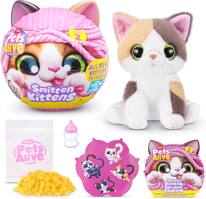 Pets Alive Smitten Kittens Series 2 by ZURU – Interactive Plush Cat Toy by PetsAlive